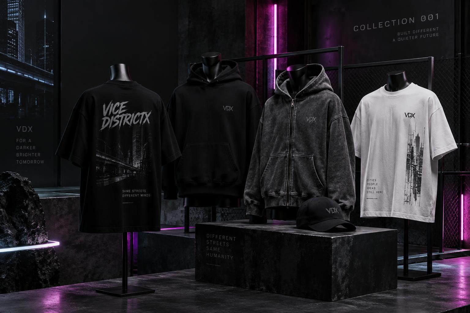 Vice DistrictX Collection 001 streetwear campaign concept